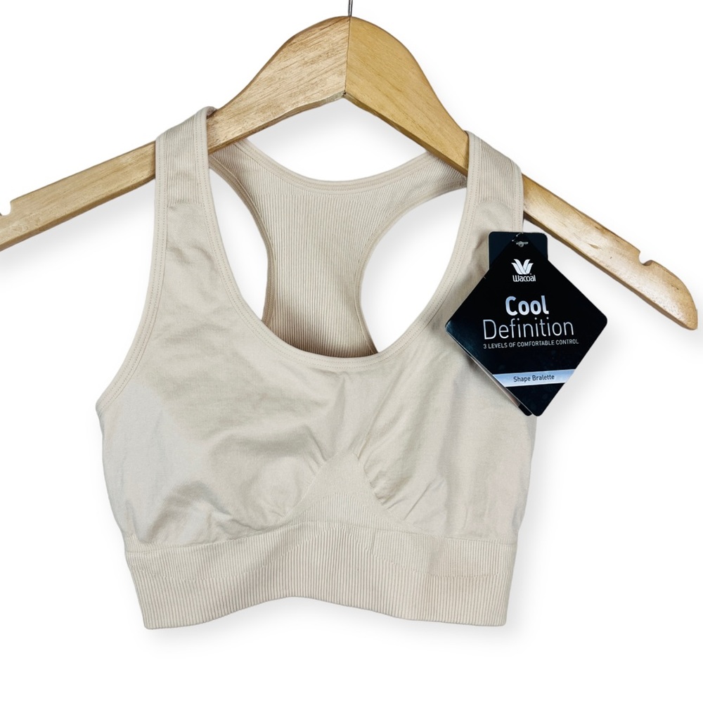 WACOAL Beige 32 Band Cool Definition Seamless Shape Bralette Bra XS NWT Comfort - Picture 3 of 7